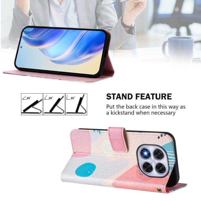 Læder Cover Xiaomi Redmi Note 14 Pro Plus 5g Telefon Etui Graffitimønster