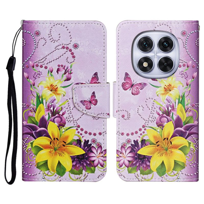 Læder Cover Xiaomi Redmi Note 14 Pro Plus 5g Telefon Etui Gule Blomster