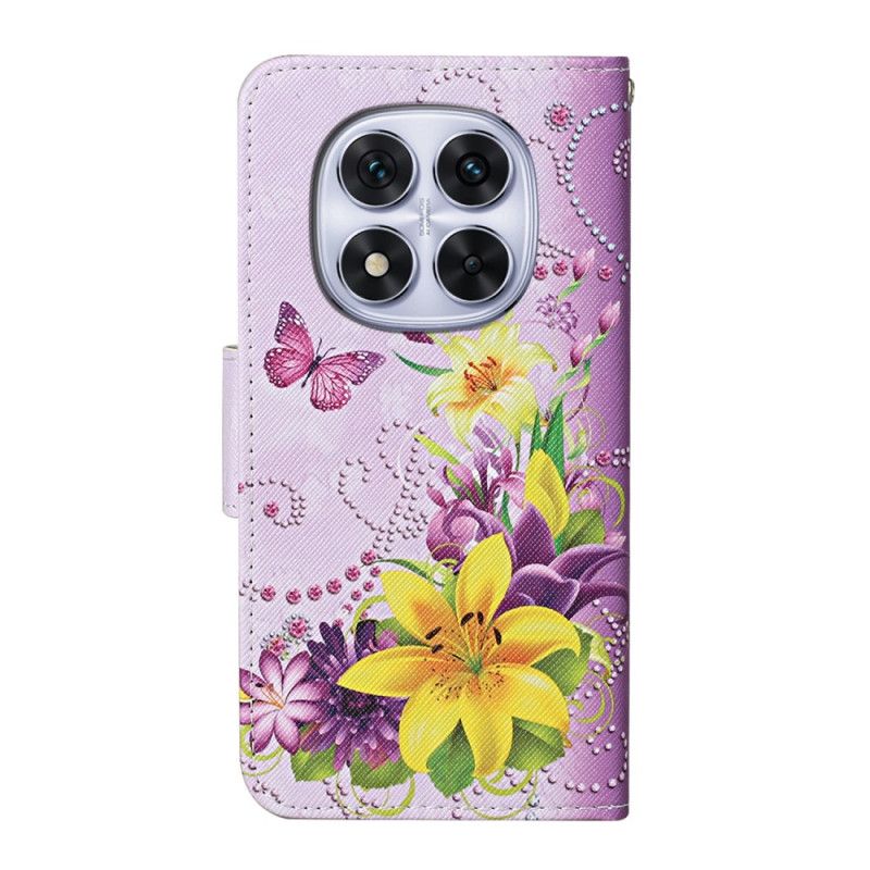 Læder Cover Xiaomi Redmi Note 14 Pro Plus 5g Telefon Etui Gule Blomster