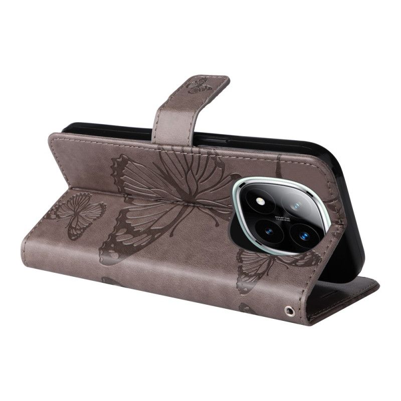 Læder Cover Xiaomi Redmi Note 14 Pro Plus 5g Telefon Etui Kæmpesommerfugle
