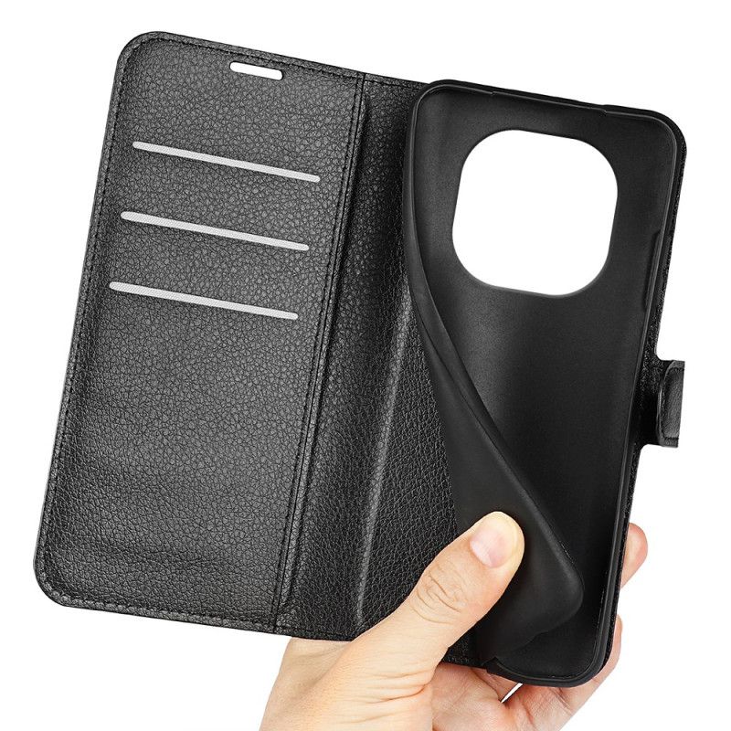 Læder Cover Xiaomi Redmi Note 14 Pro Plus 5g Telefon Etui Klassisk Litchi-kunstlæder