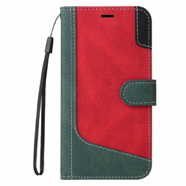 Læder Cover Xiaomi Redmi Note 14 Pro Plus 5g Telefon Etui Trefarvet Strap-on