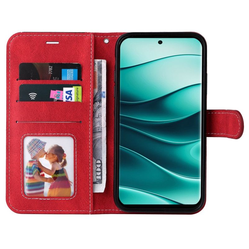 Læder Cover Xiaomi Redmi Note 14 Pro Plus 5g Telefon Etui Trefarvet Strap-on