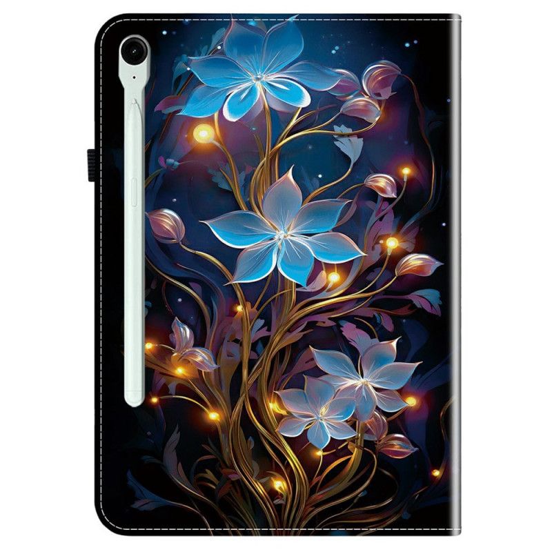 Case Samsung Galaxy Tab S10 Fe Plus Telefon Etui Blå Blomster