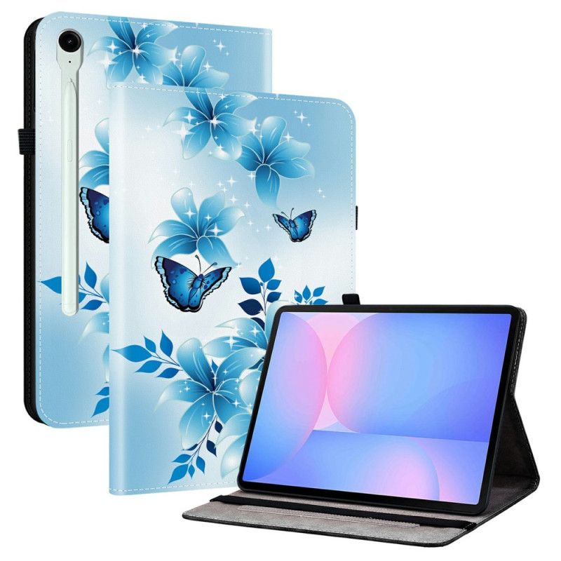 Etui Samsung Galaxy Tab S10 Fe Plus Blå Sommerfugle