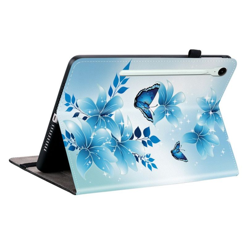 Etui Samsung Galaxy Tab S10 Fe Plus Blå Sommerfugle