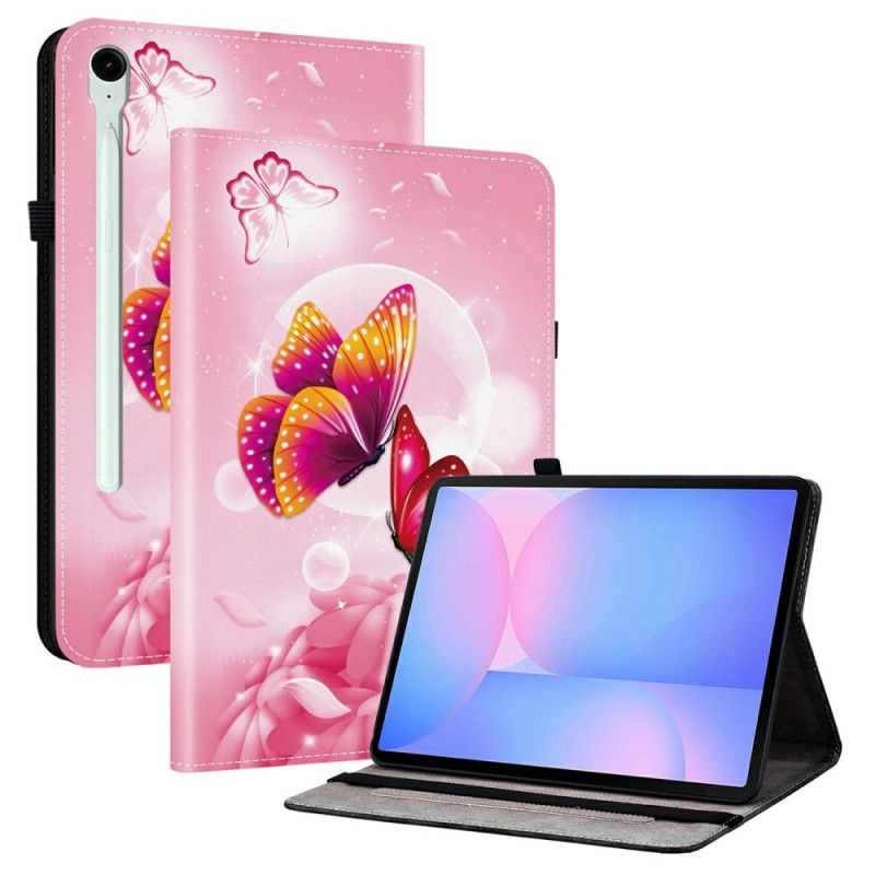 Etui Samsung Galaxy Tab S10 Fe Plus Lyserøde Sommerfugle