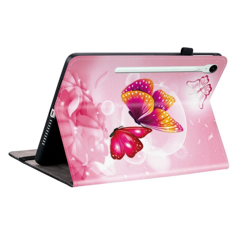 Etui Samsung Galaxy Tab S10 Fe Plus Lyserøde Sommerfugle