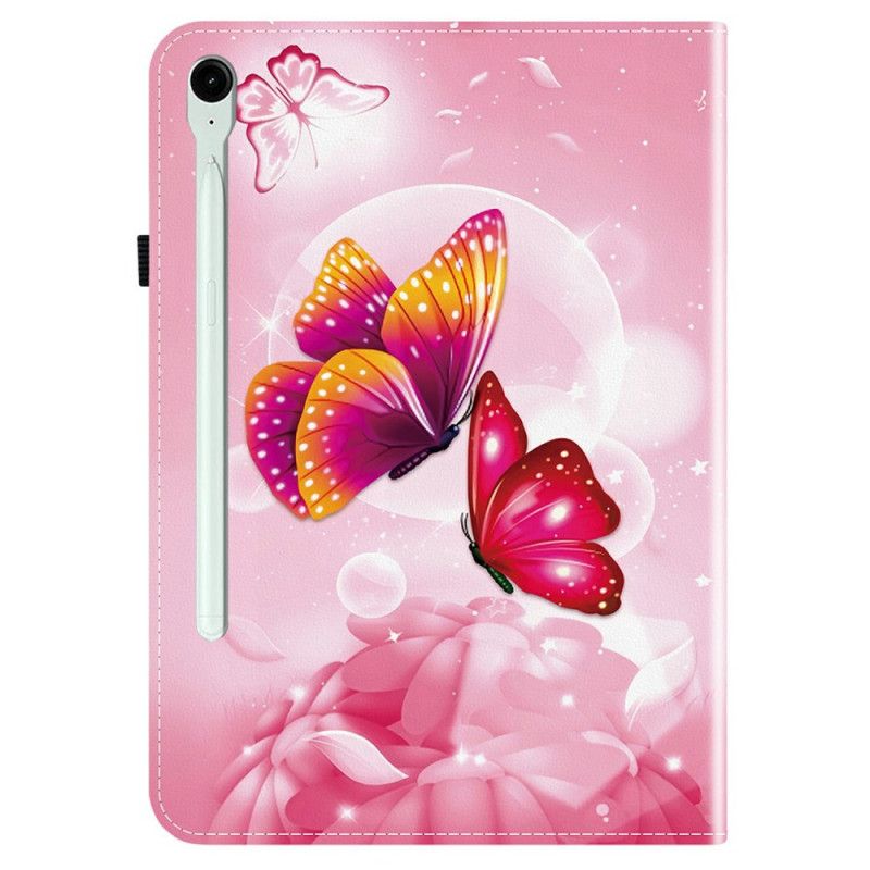 Etui Samsung Galaxy Tab S10 Fe Plus Lyserøde Sommerfugle