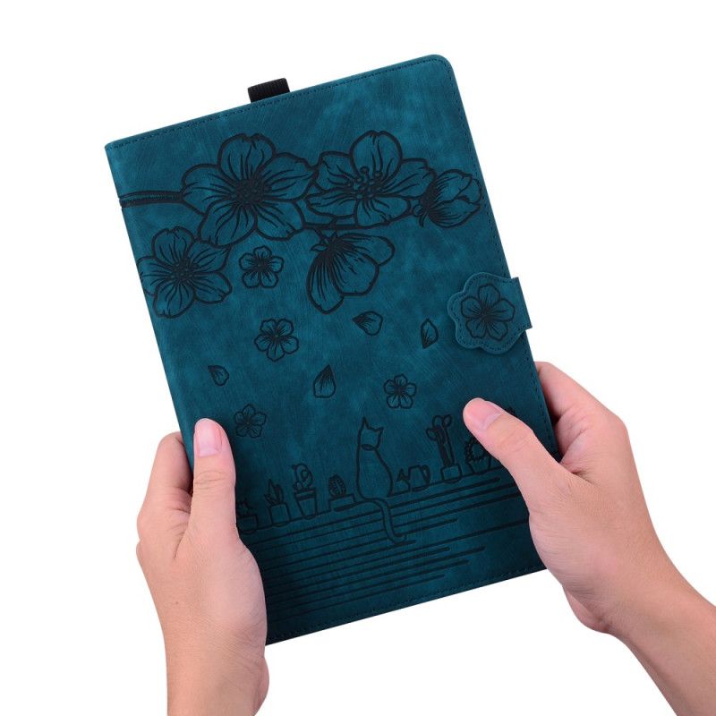 Læder Cover Samsung Galaxy Tab S10 Fe Plus Telefon Etui Kattemotiv