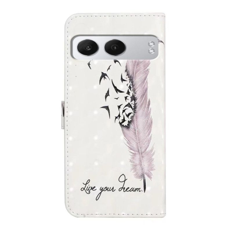 Flip Cover Til Oneplus Nord 4 3d Lyserød Fjer