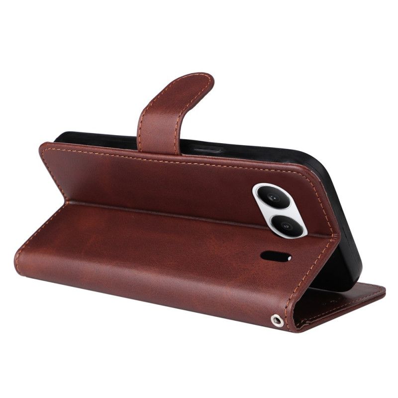 Flip Cover Til Oneplus Nord 4 Almindelig Rem I Kunstlæder