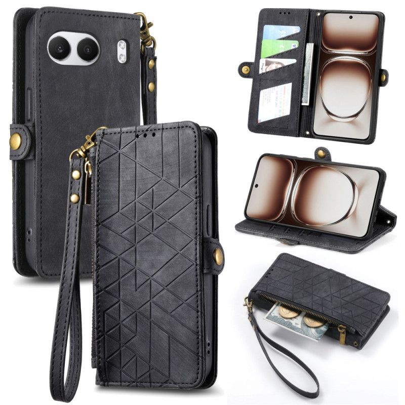 Flip Cover Til Oneplus Nord 4 Pung Med Geometrisk Mønster