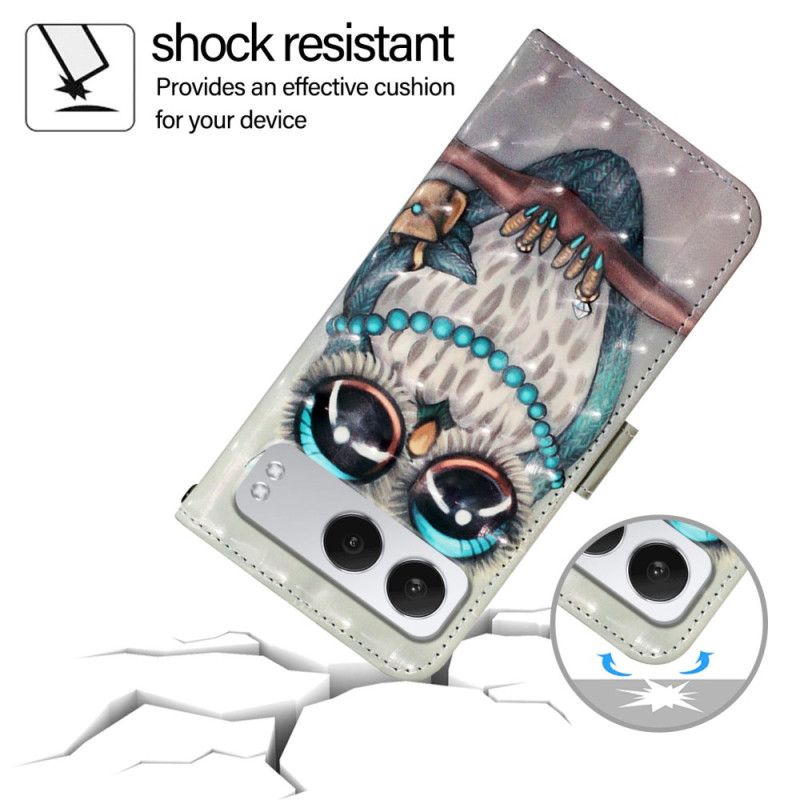 Læder Cover Oneplus Nord 4 Telefon Etui Grå Ugle