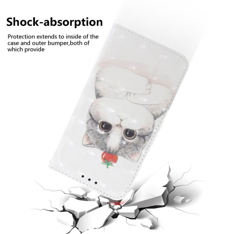 Læder Cover Oneplus Nord 4 Telefon Etui Kat- Og Jordbærsnor