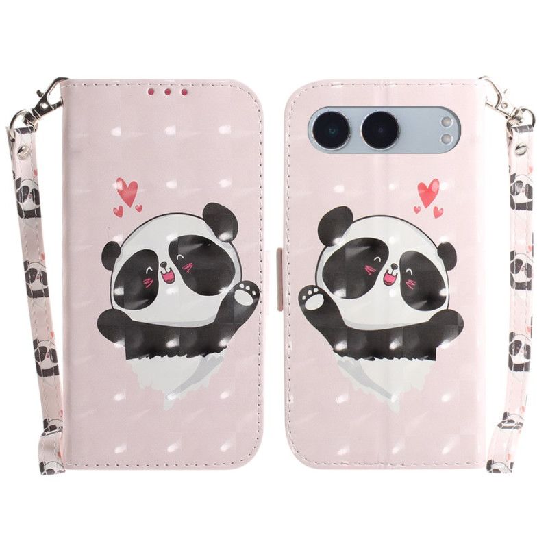 Læder Cover Oneplus Nord 4 Telefon Etui Panda Love-snor
