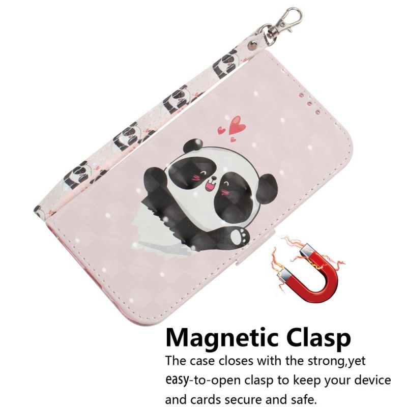 Læder Cover Oneplus Nord 4 Telefon Etui Panda Love-snor