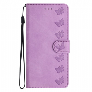 Læder Cover Oneplus Nord 4 Telefon Etui Sommerfuglekant