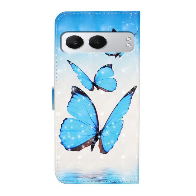 Læder Cover Oneplus Nord 4 Tre Sommerfugle