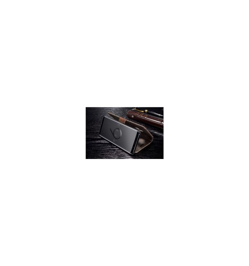 Flip Cover Samsung Galaxy S9 Punge Etui Aftagelig Brun