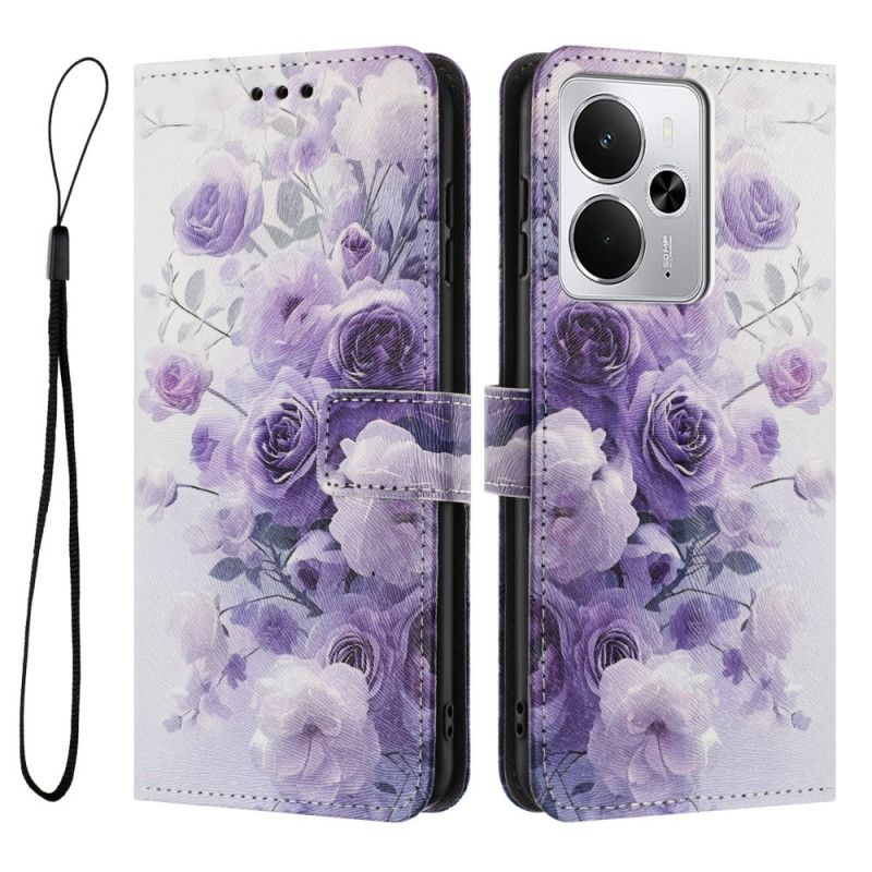 Flip Cover Realme 14t 5g Lyserød Og Lilla