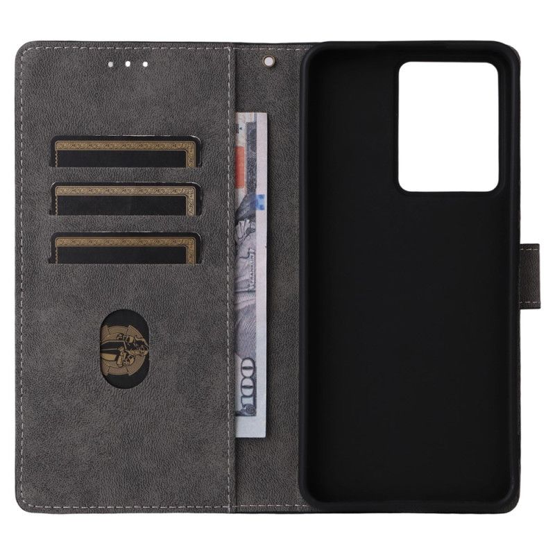 Flip Cover Realme 14t 5g Rfid-beskyttelse Ruskindseffekt