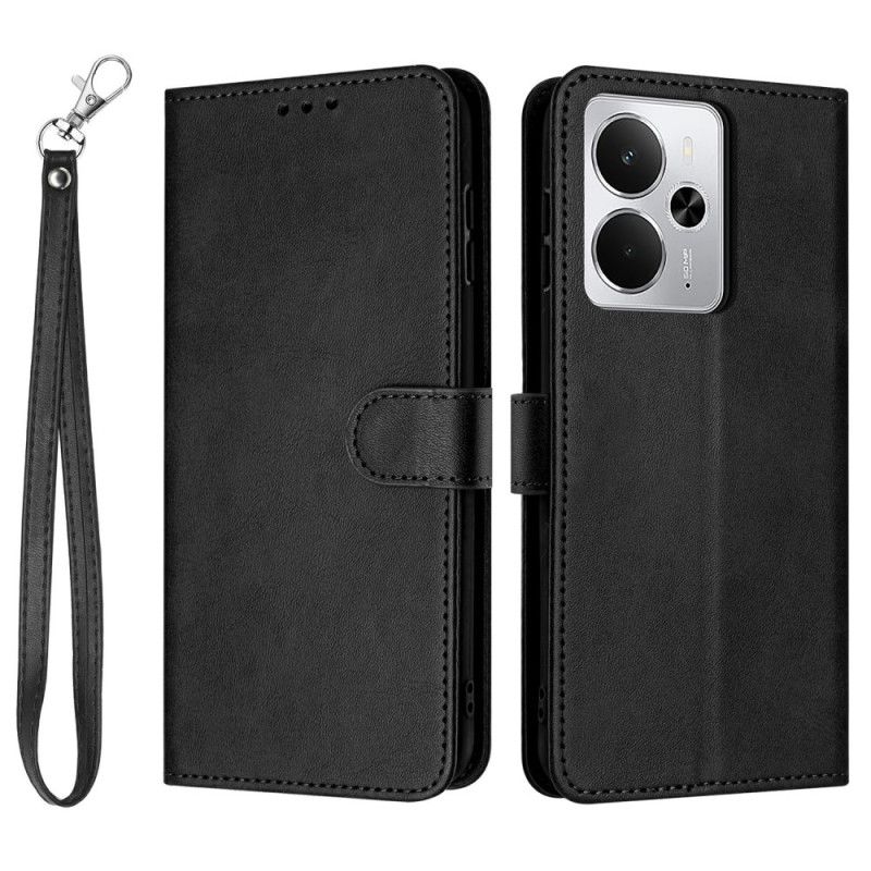 Læder Cover Realme 14t 5g Telefon Etui Lædereffekt Med Snor