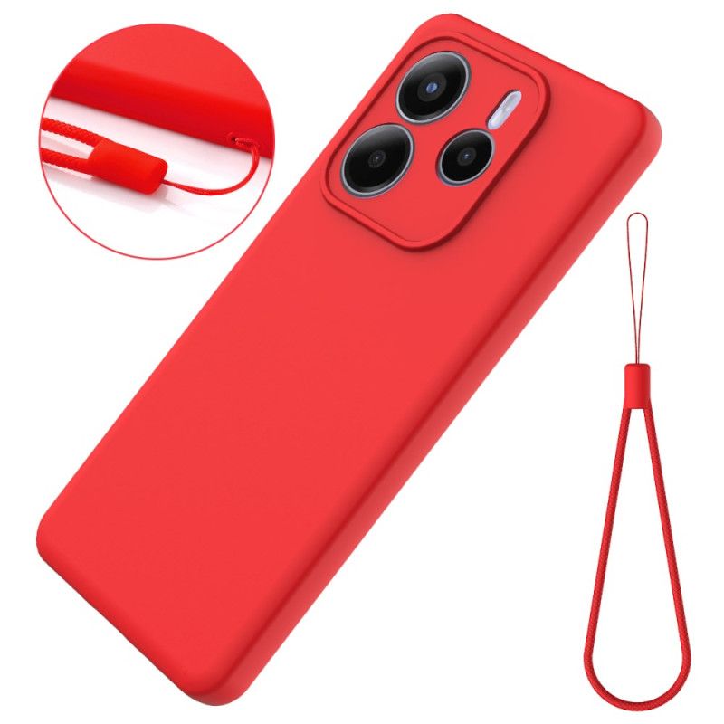 Cover Til Xiaomi Redmi Note 14 5g Flydende Silikone Med Snor
