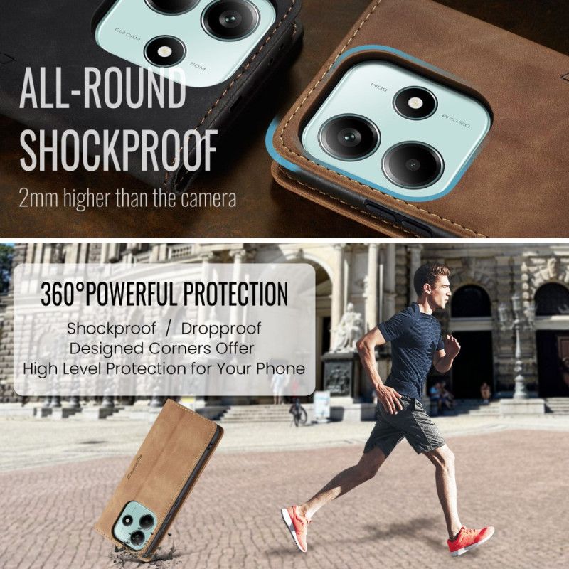 Flip Cover Til Xiaomi Redmi Note 14 5g Caseme-læder Effekt