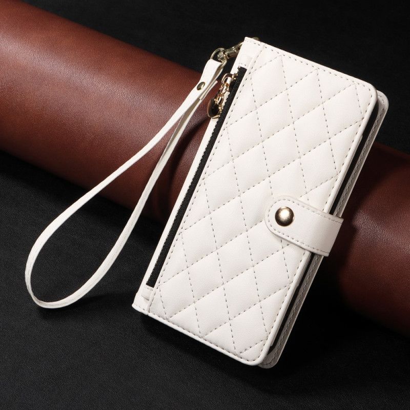 Flip Cover Til Xiaomi Redmi Note 14 5g Quiltet Med Stropper