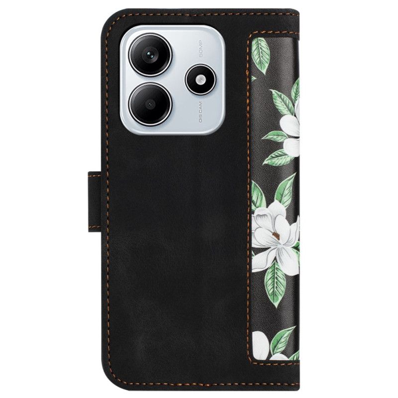 Flip Cover Xiaomi Redmi Note 14 5g Blomsterprint Med Rem