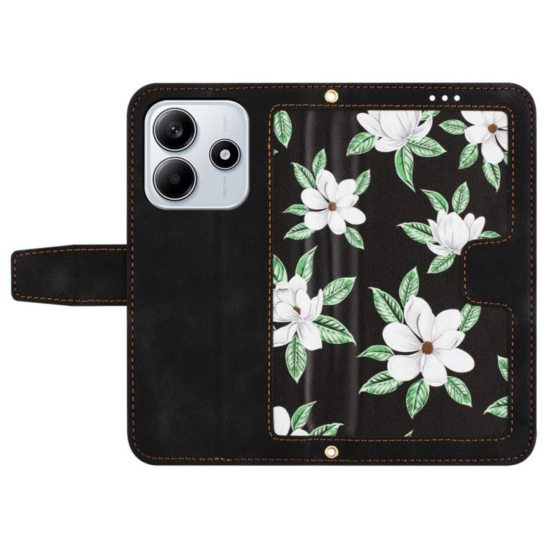 Flip Cover Xiaomi Redmi Note 14 5g Blomsterprint Med Rem