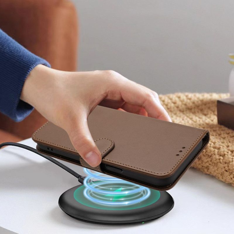 Flip Cover Xiaomi Redmi Note 14 5g Ensfarvet Med Snor