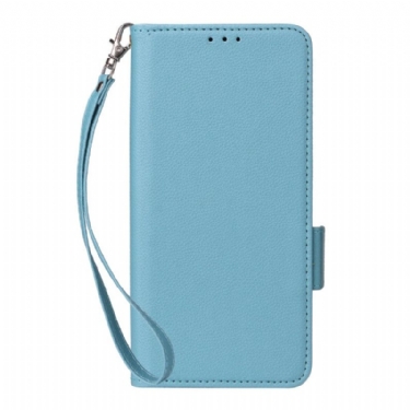 Flip Cover Xiaomi Redmi Note 14 5g Litchi Tekstur Med Rem