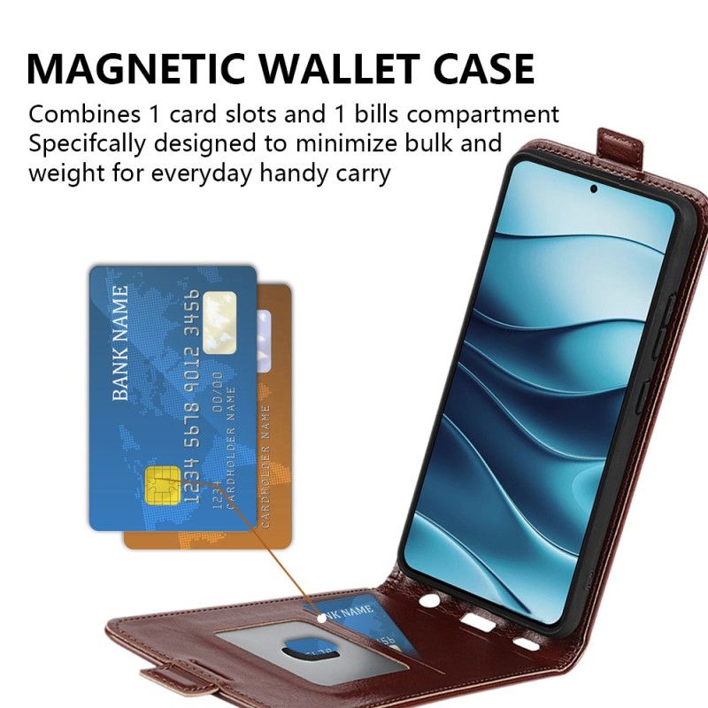 Flip Cover Xiaomi Redmi Note 14 5g Lodret Klap Og Kortlomme