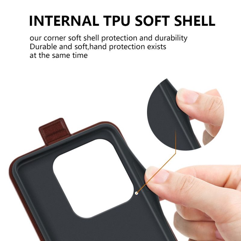 Flip Cover Xiaomi Redmi Note 14 5g Lodret Klap Og Kortlomme