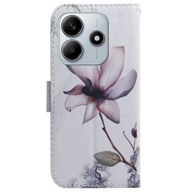 Flip Cover Xiaomi Redmi Note 14 5g Lyserød Blomst