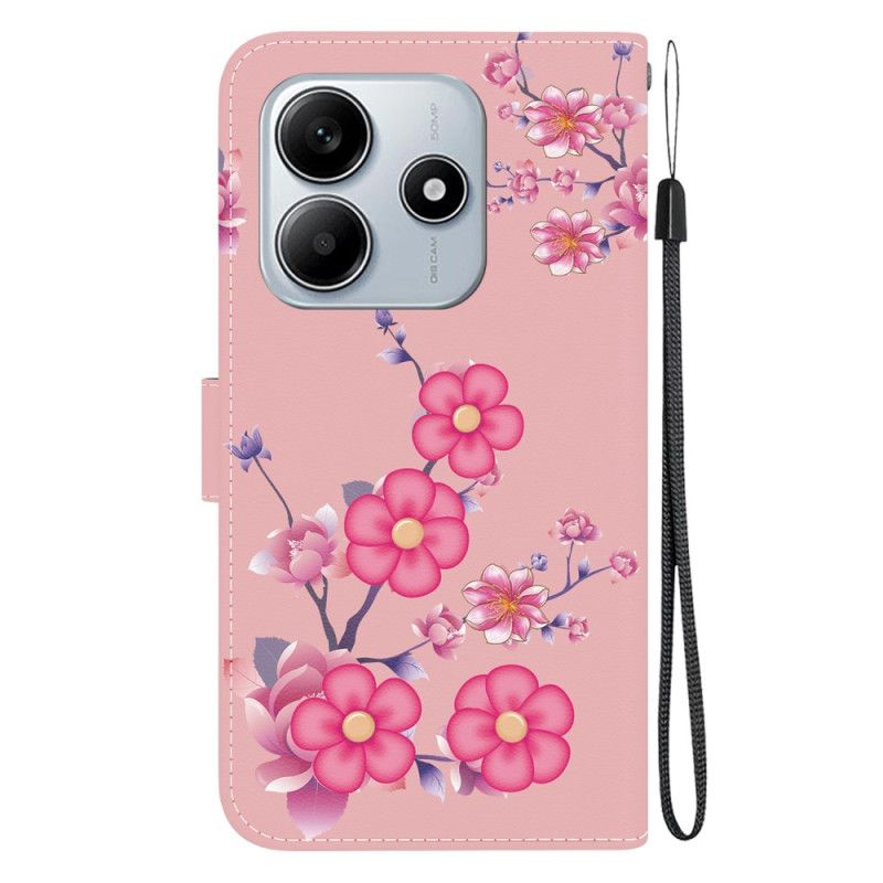 Flip Cover Xiaomi Redmi Note 14 5g Sakura-mønster
