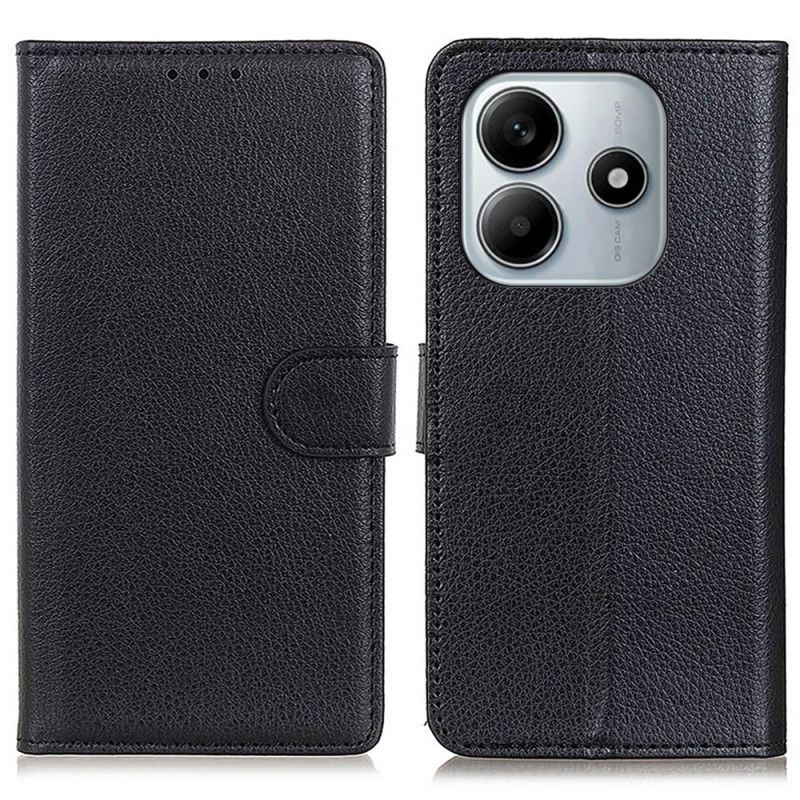 Flip Cover Xiaomi Redmi Note 14 5g Traditionelt Litchi-kunstlæder