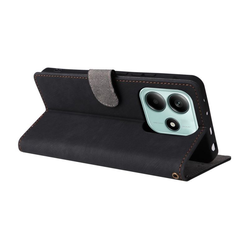 Læder Cover Xiaomi Redmi Note 14 5g Telefon Etui Rfid-beskyttelse Med Ruskindseffekt