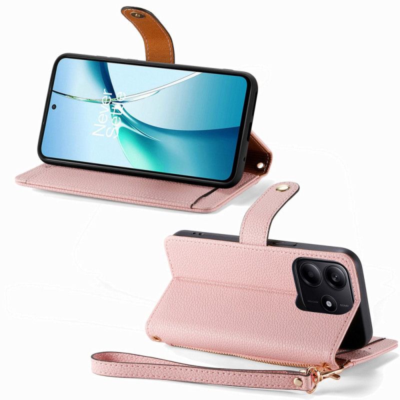 Læder Cover Xiaomi Redmi Note 14 5g Telefon Etui Rfid Med Pung Og Rfid Lynlåslomme