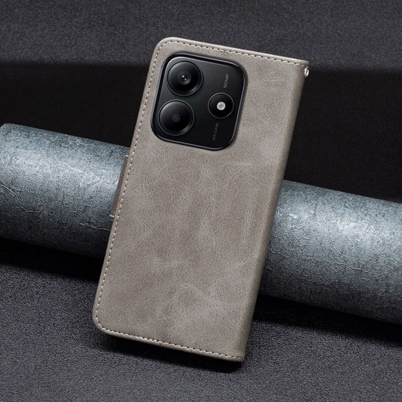 Læder Cover Xiaomi Redmi Note 14 5g Telefon Etui Skrå Lås