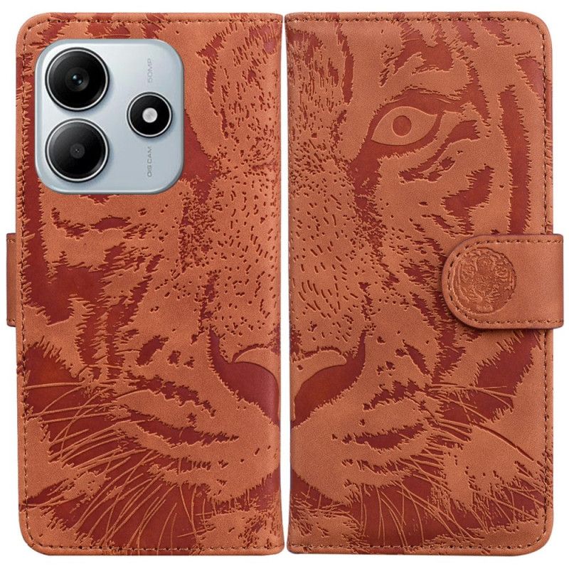 Læder Cover Xiaomi Redmi Note 14 5g Telefon Etui Tigerprint