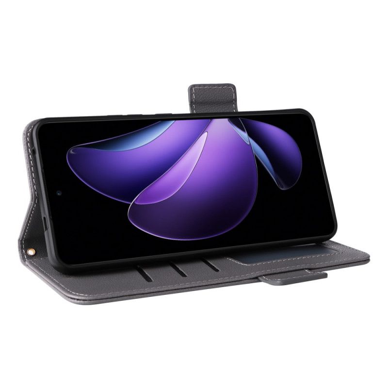 Flip Cover Oppo Reno 13f 4g / 5g / 13 Fs 5g Litchi Kunstlæder Snor