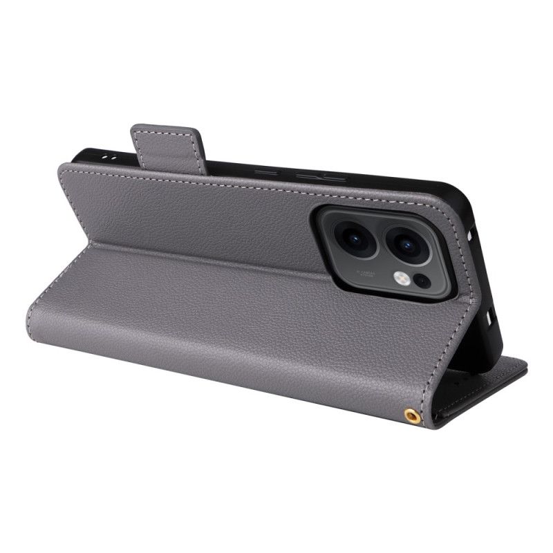 Flip Cover Oppo Reno 13f 4g / 5g / 13 Fs 5g Litchi Kunstlæder Snor