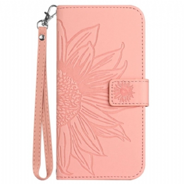 Flip Cover Oppo Reno 13f 4g / 5g / 13 Fs 5g Solsikkeprint Med Rem