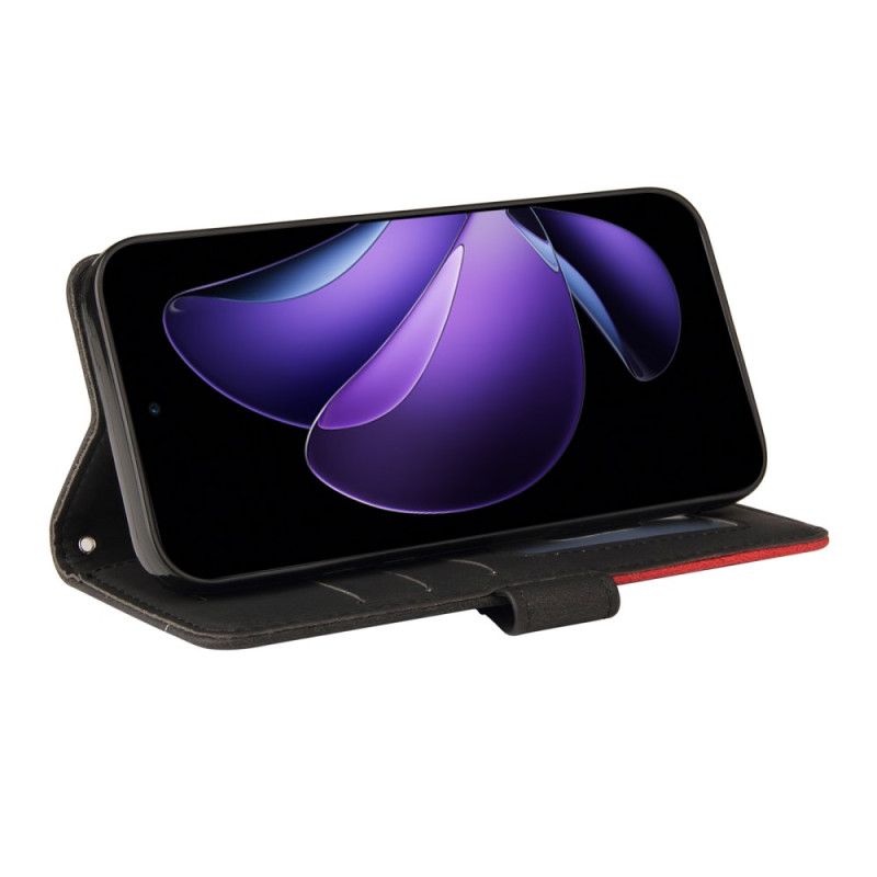 Flip Cover Oppo Reno 13f 4g / 5g / 13 Fs 5g Tofarvede Bølgede Linjer