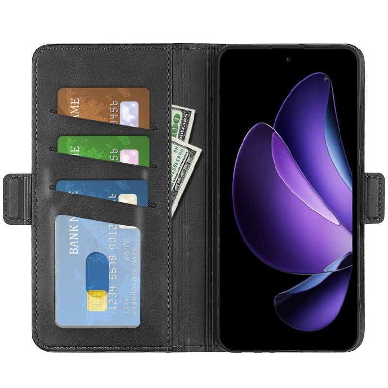 Læder Cover Oppo Reno 13f 4g / 5g / 13 Fs 5g Dobbeltlukning