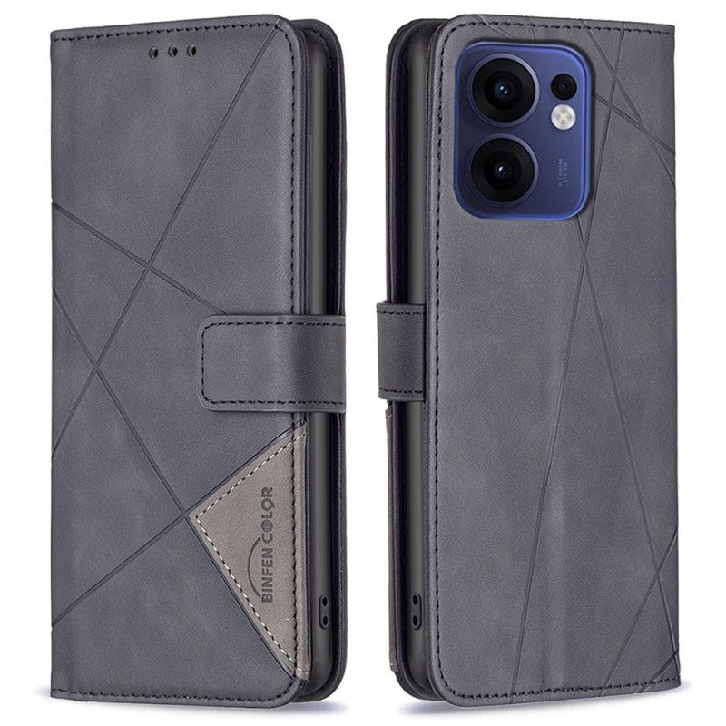 Læder Cover Oppo Reno 13f 4g / 5g / 13 Fs 5g Geometrisk Mønster Binfen-farve