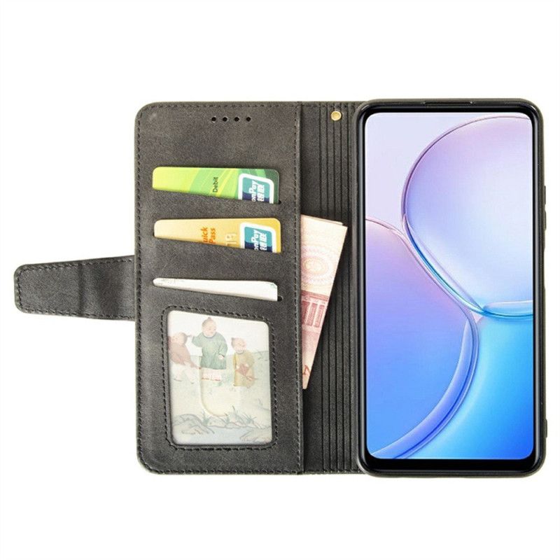 Læder Cover Oppo Reno 13f 4g / 5g / 13 Fs 5g Telefon Etui Idewei Striber
